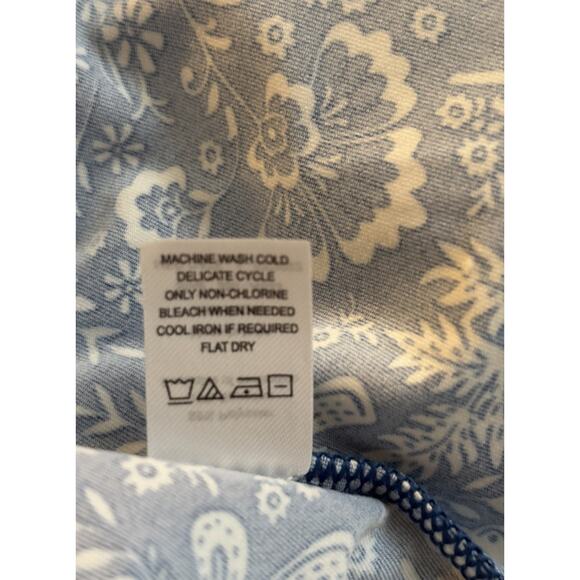 Cabana Life Aspen Smocked Maxi Dress Women's Medium Blue Floral Boho Cottagecore - Picture 11 of 11